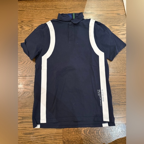 GStar Printed Stripe Polo Size Medium - Picture 5 of 8